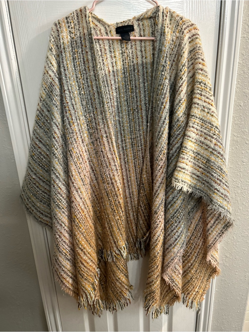Steve Madden one size fits most multicolor stripe poncho wrap cover up